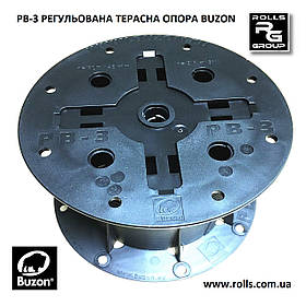 Buzon PB-3 Опора гвинтова h90-145мм, без коректора ухилу, терасна дошка, вимощення, керамограніт 20мм