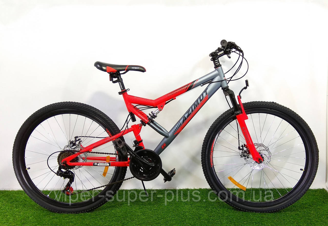 Велосипед Azimut Scorpion 24 D+ Сіро-червоний