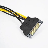 Перехідник 15 pin SATA - > 6 pin для PCI-E кабель подовжувач 18AW сата, фото 2