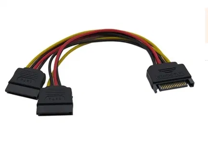 Перехідник спліттер 15 pin SATA 2 по 15 pin SATA , кабель подовжувач