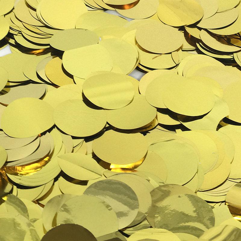Конфеті кружечки, золоті 23 мм, 10 грамів