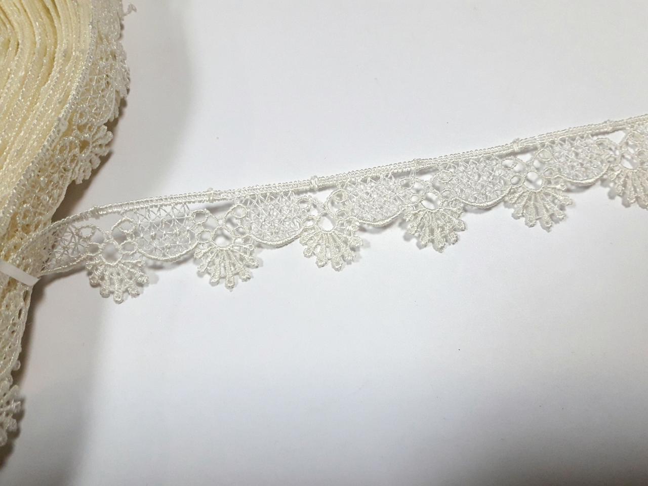 Мереживо кружево на метраж макраме айворі 25 мм. Колір - кремовий