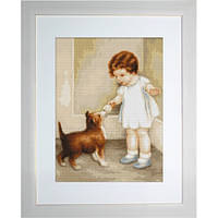 Девочка с собачкой Наборы для вышивания крестом Luca S Детское