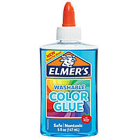 Голубой прозрачный клей для слаймов 147мл, Blue translucent glue Elmer's