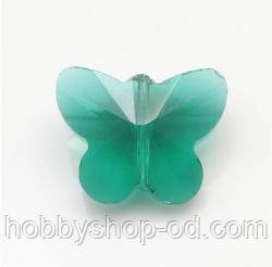 Бусини метелик смарагдові 8*10 мм (50 шт) з огранкою, фото 1