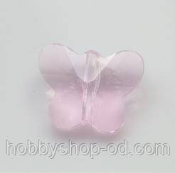 Бусини метелик рожеві 8*10 мм (50 шт) з гранкою, фото 1
