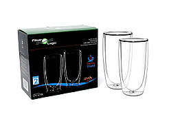 Термочашки FILTER LOGIC CFL-670B Набір склянок Лате LATTE (2 ШТ) 400 ML (мл) Скляни з подвійними стінками