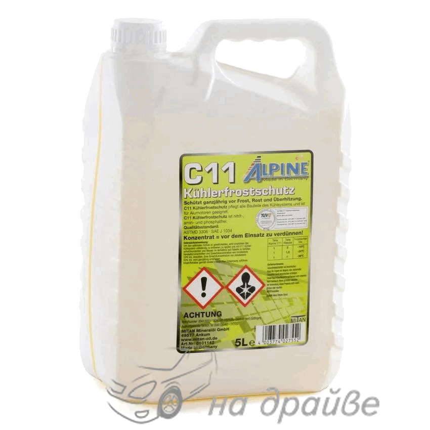 Антифриз -80°C жовтий 5л концентрат ALPINE C11 Кühlerfrostschutz
