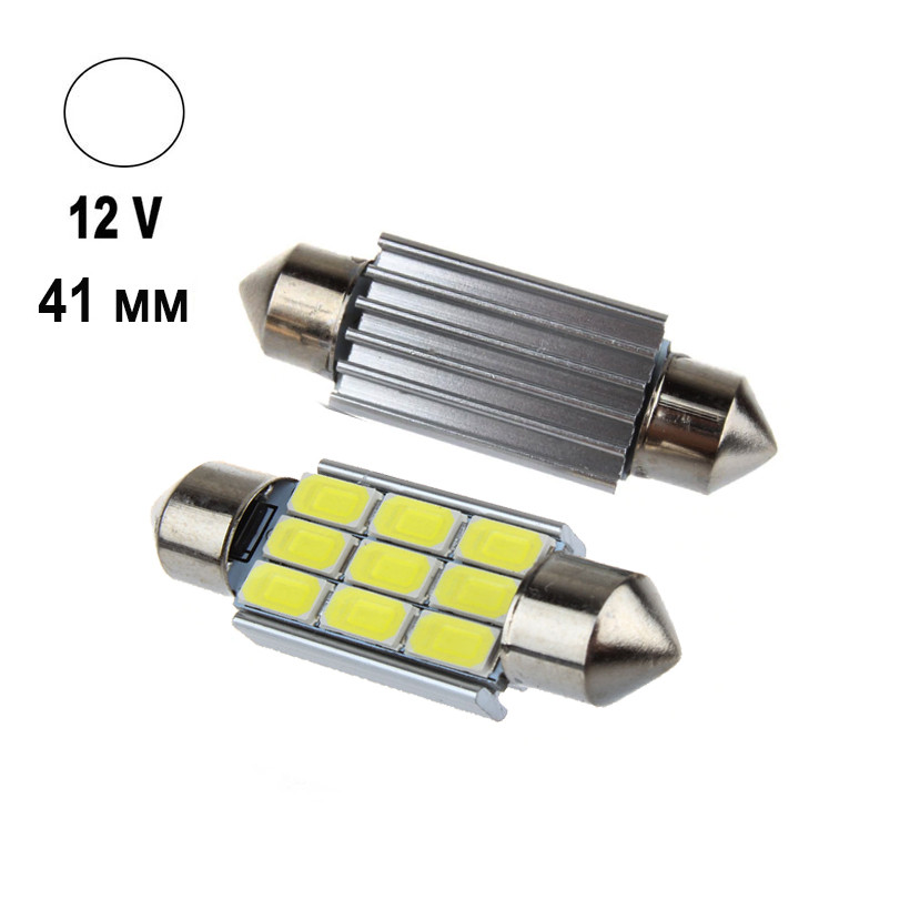 Автолампа Terra Festoon, цоколь SV8.5-8, 5630x9smd, 41 мм, білий, 12V, фото 1