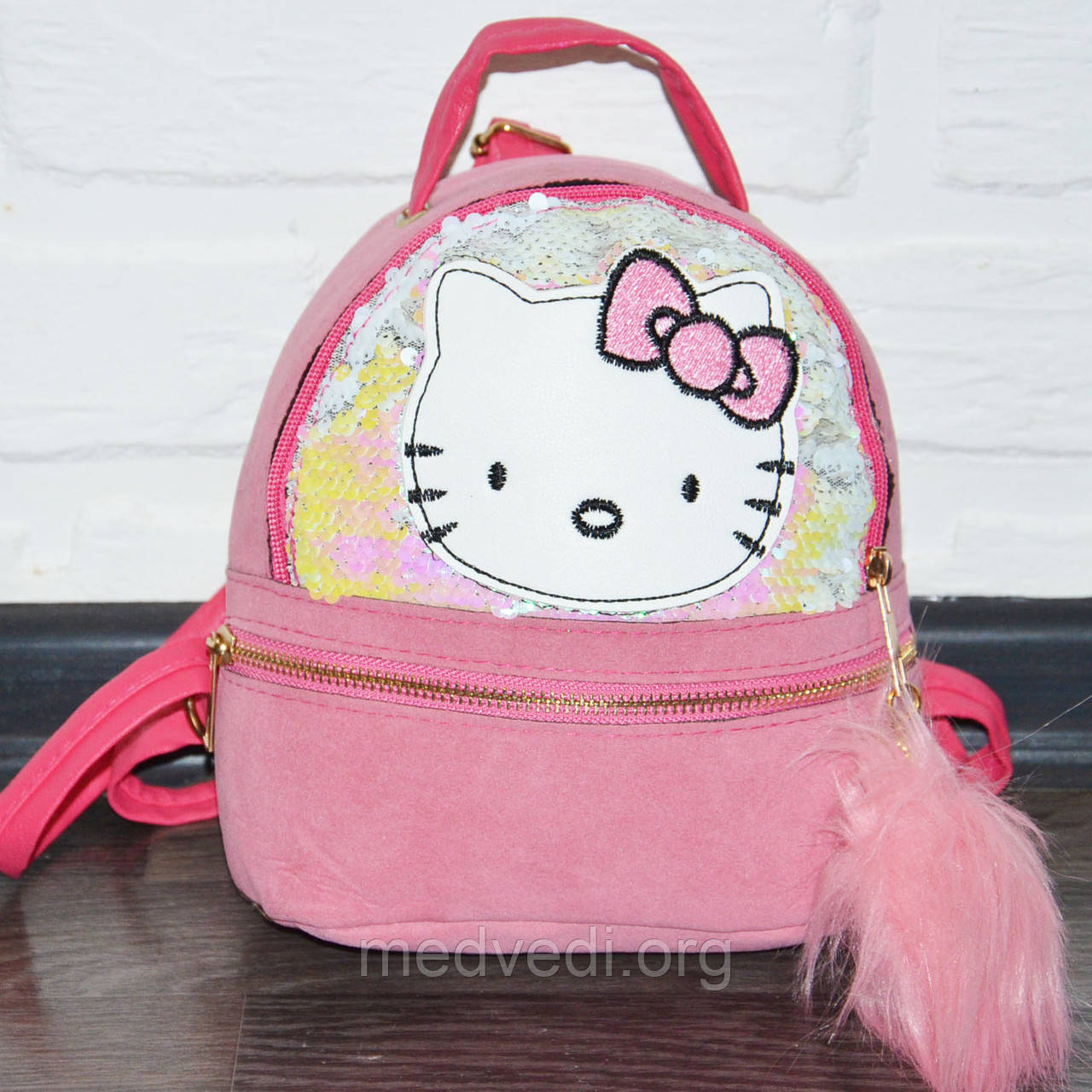Рожевий дитячий рюкзак з паєтками Hello Kitty (Хеллоу Кітті)