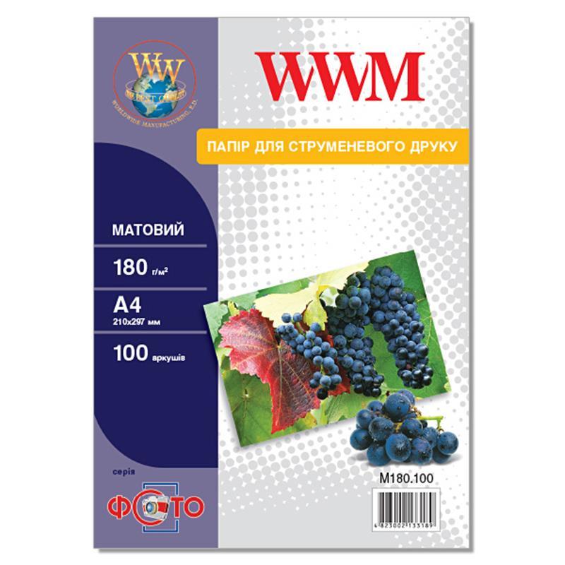 Фотопапір WWM Photo матова 180г/м2 А4 100л (M180.100)