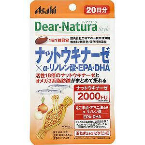 Asahi Dear Natura Наттокіназа 2000FU + DHA EPA + α-ліноленова + кверцетин, 20 капс на 20 днів