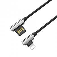 USB Кабель Hoco U42 Exquisite steel lightning 1.2м черный (30914)