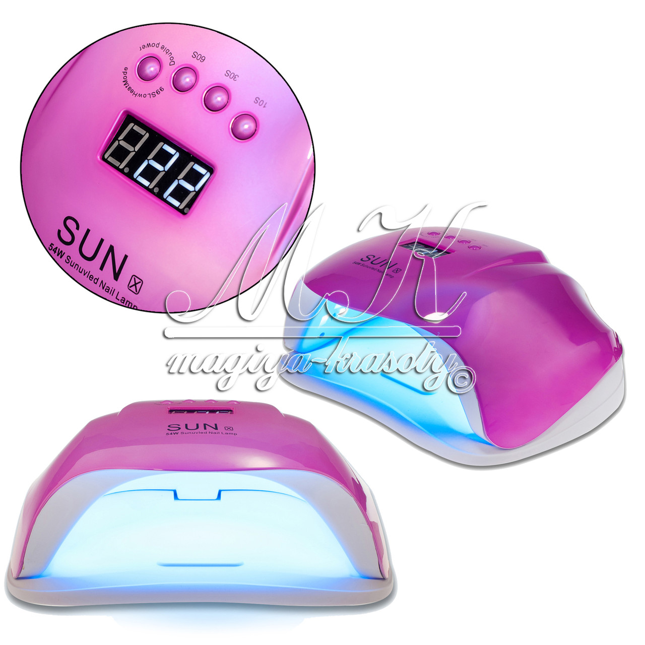 UV LED-лампа для сушіння гель-лаку, SUN X, 54W хромова (колір в асортименті)
