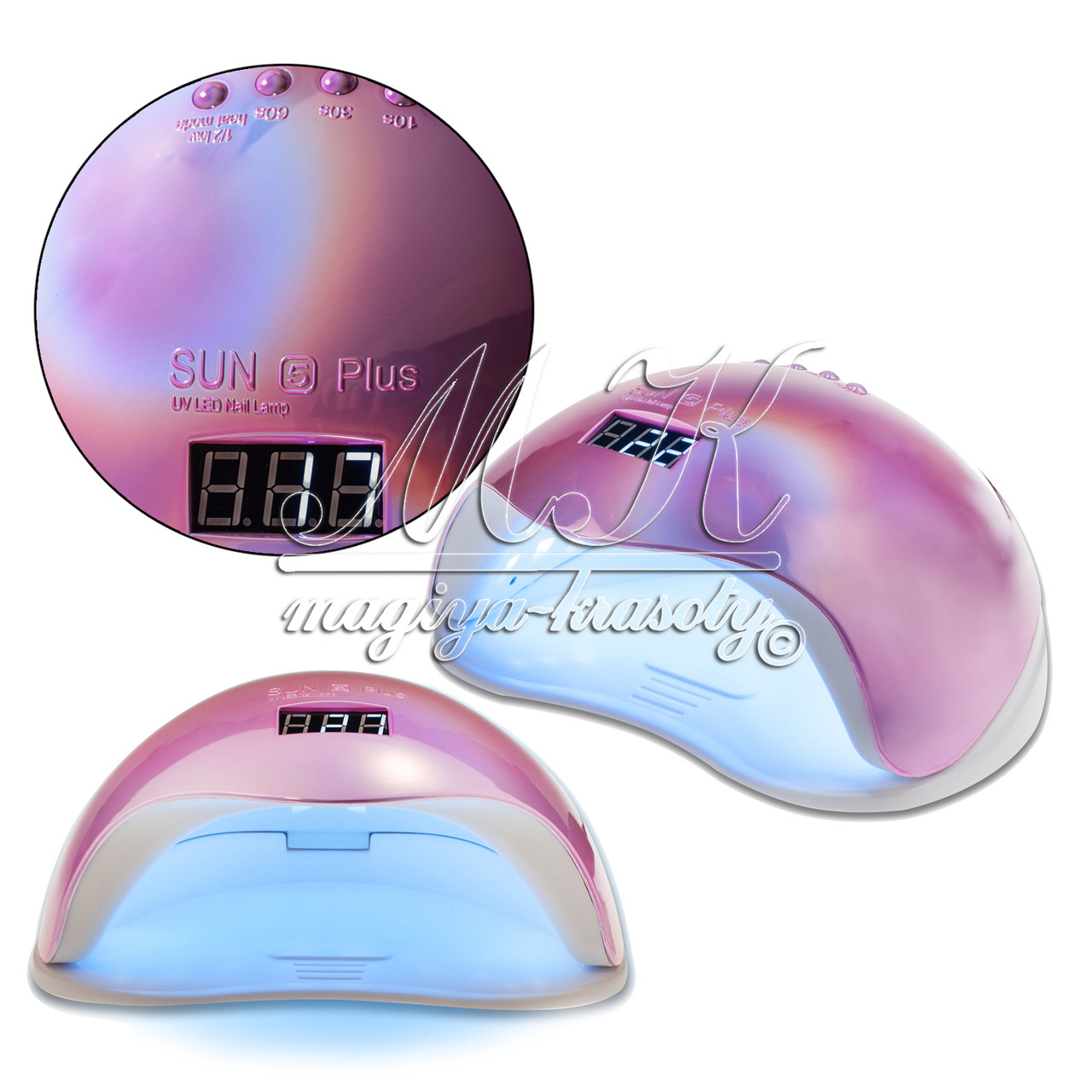 UV LED-лампа для сушіння гель-лаку, SUN 5 plus, 48W хромова (квіта в асортименті)