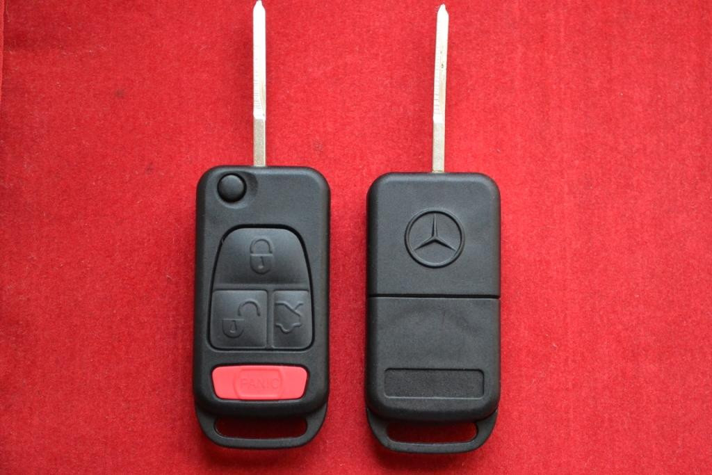 Mercedes ключ викидний 3+1 кнопки корпус Лезо HU64 Без скла