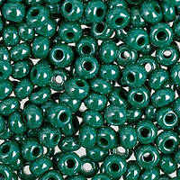 58240 Чеський бісер Preciosa 10 для вишивання зелений бірюзовий оливковий алебастровий прозорий