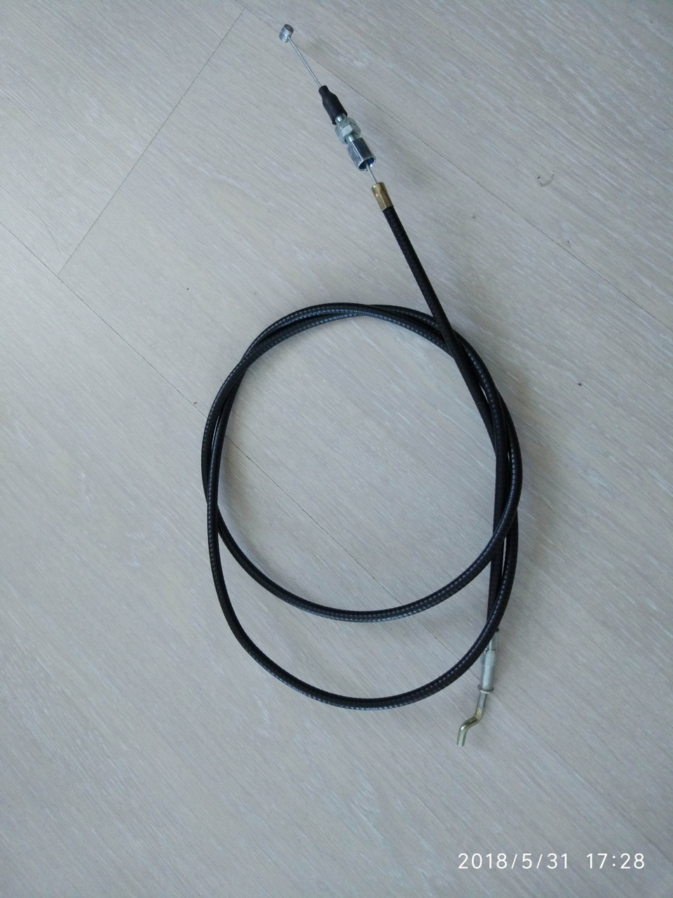 Трос газонокосарка керування одна сторона бобишка + гачок HONDA GVX 160 127 см кембрик 116 см різь 6 мм, фото 1