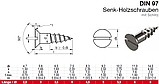 DIN 97 : шуруп по дереву з потайною головкою та прямим шліцом, нержавіюча сталь, фото 2