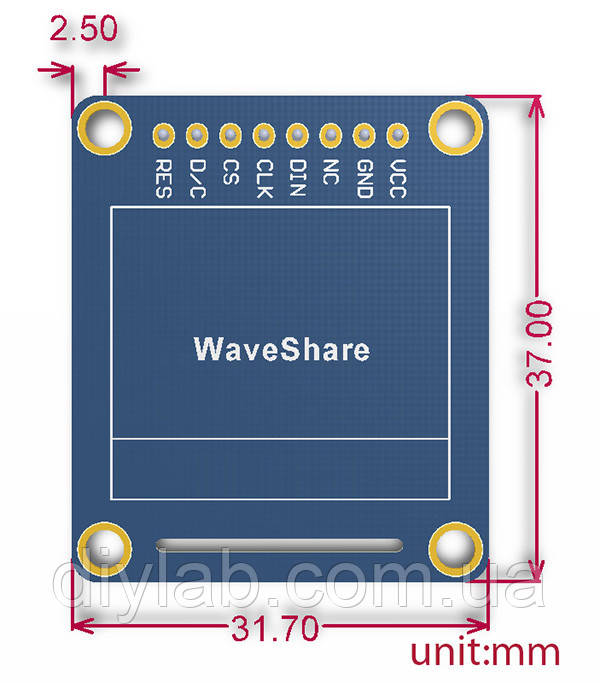 RGB OLED LCD 0.95'' 128x64 SPI SSD1331 - фото 5 - id-p132078420