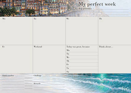 Тижневик планер My perfect week LifeFLUX Натхненний А4 52 аркуші Море