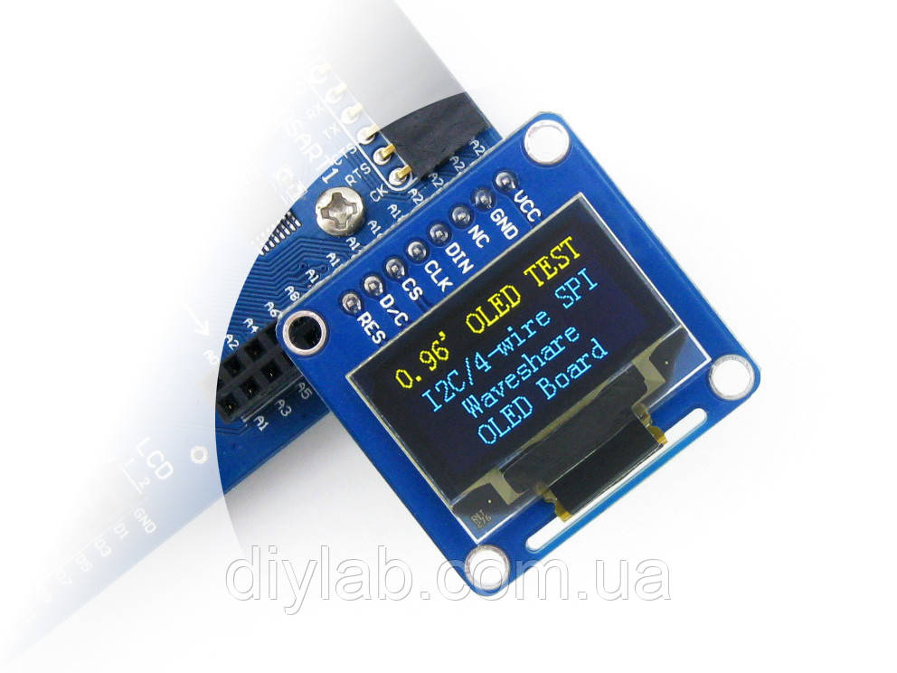 LCD OLED 0.96'' 128x64 SPI/I2C Yellow-Blue