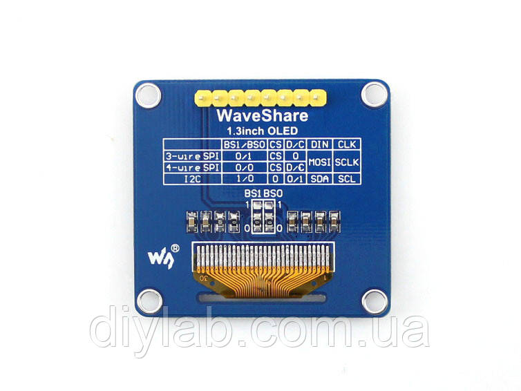 LCD OLED 1.3'' 128x64 SPI/I2C Blue - фото 3 - id-p132078543