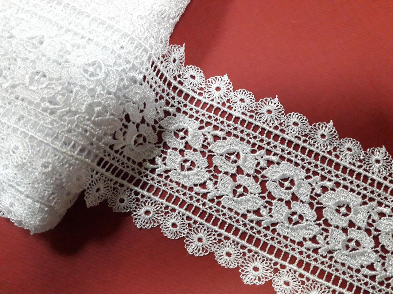 Мереживо мереживо макраме на метраж 8 см, біле.  Вставка ". Таїланд. Ціна за 1 метр