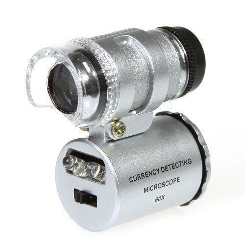 Мікроскоп 60X кишеньковий, лупа з підсвічуванням - фото 1 - id-p1101719818