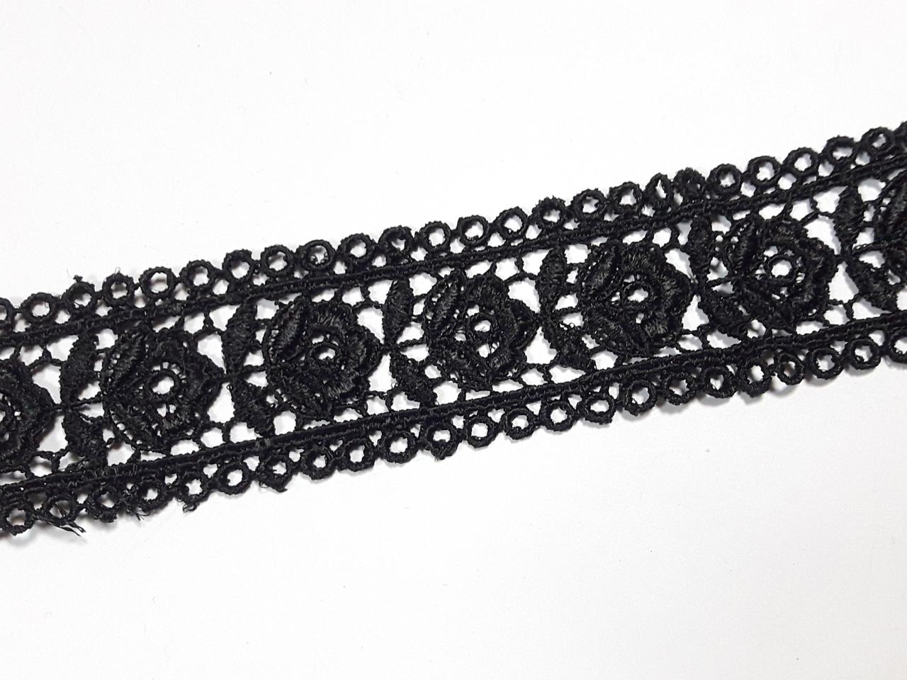 Мереживо мереживо макраме на метраж 3,5 см. Чорне. Ціна за 1 метр. Пакистан