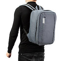 Стильный трендовый рюкзак для лоукост поездок для ryanair и wizzair серый