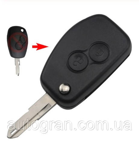 Ключ викидний Renault Trafic Clio Megane Kangoo Opel Vivaro 2 кнопки