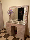 Стіл для візажиста зі стільницею-вітриною, колір - дуб сонома., фото 2