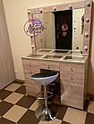 Стіл для візажиста зі стільницею-вітриною, колір - дуб сонома., фото 4