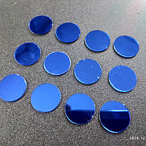 Дзеркальні сині наклейки кола набір 100шт (діаметр 2см) пластикові, фото 3