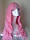 Перука Довгий хвилястий рожевий імітація шкіри голови з ялинкою 65 см, фото 2