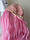 Перука Довгий хвилястий рожевий імітація шкіри голови з ялинкою 65 см, фото 3