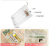 Світлодіодна гірлянда з прищіпками для фото 20 Led від батарейок, фото 8