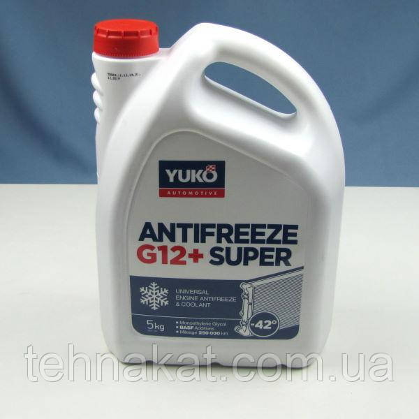 Жидкость охлаждающая YUKO Antifreeze -40 Super G12+ красный (канистра 5л) - фото 1 - id-p1021780347