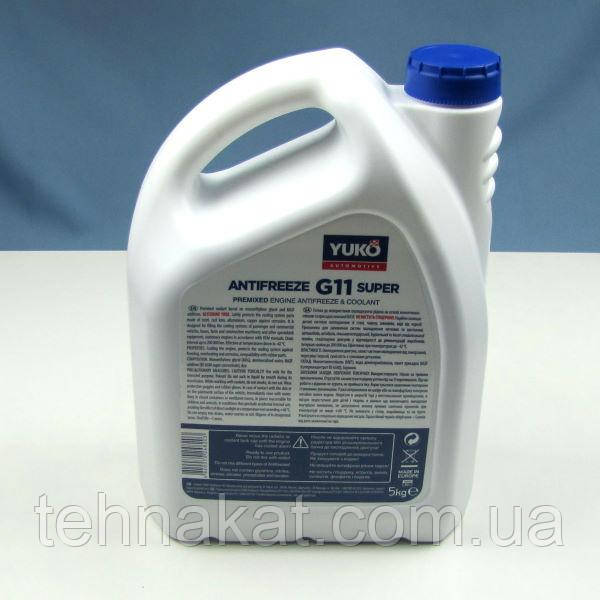 Жидкость охлаждающая YUKO Antifreeze -40 Super G11 синий (канистра 5л) - фото 2 - id-p1021780345