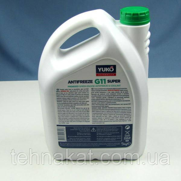 Жидкость охлаждающая YUKO Antifreeze -40 Super G11 зеленый (канистра 5л) - фото 2 - id-p1021780346