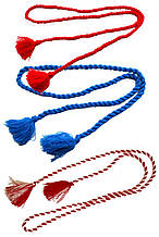 Пояс для вишиванки Мотузочок червоно-білий