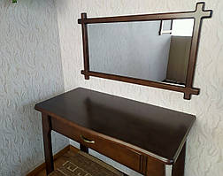 Туалетний столик із дзеркалом і пуфиком у спальню з натурального дерева "Жаклін", фото 2