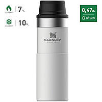 Термокружка Stanley Classic Trigger - action 470 мл TRAVEL MUG белая 10-06439-032