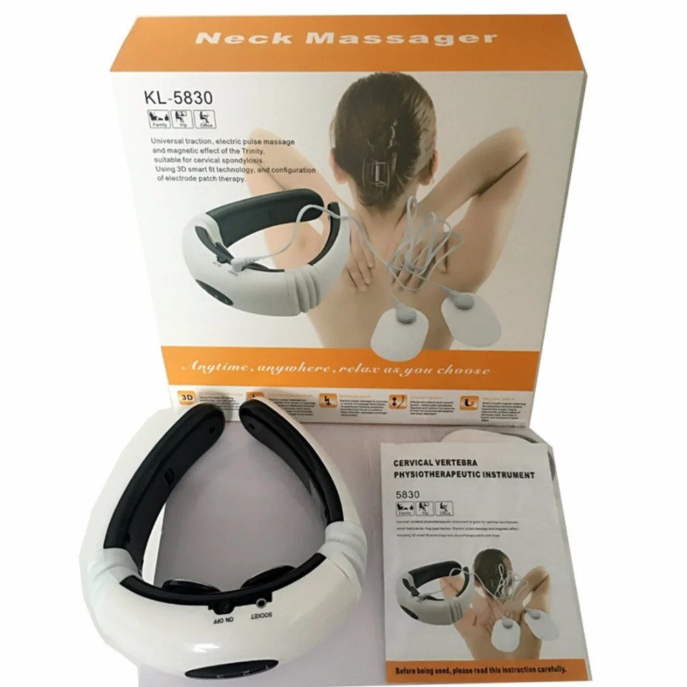Електростимулятор масажер для шиї фізіотерапія Cervical vertebra Neck Massager
