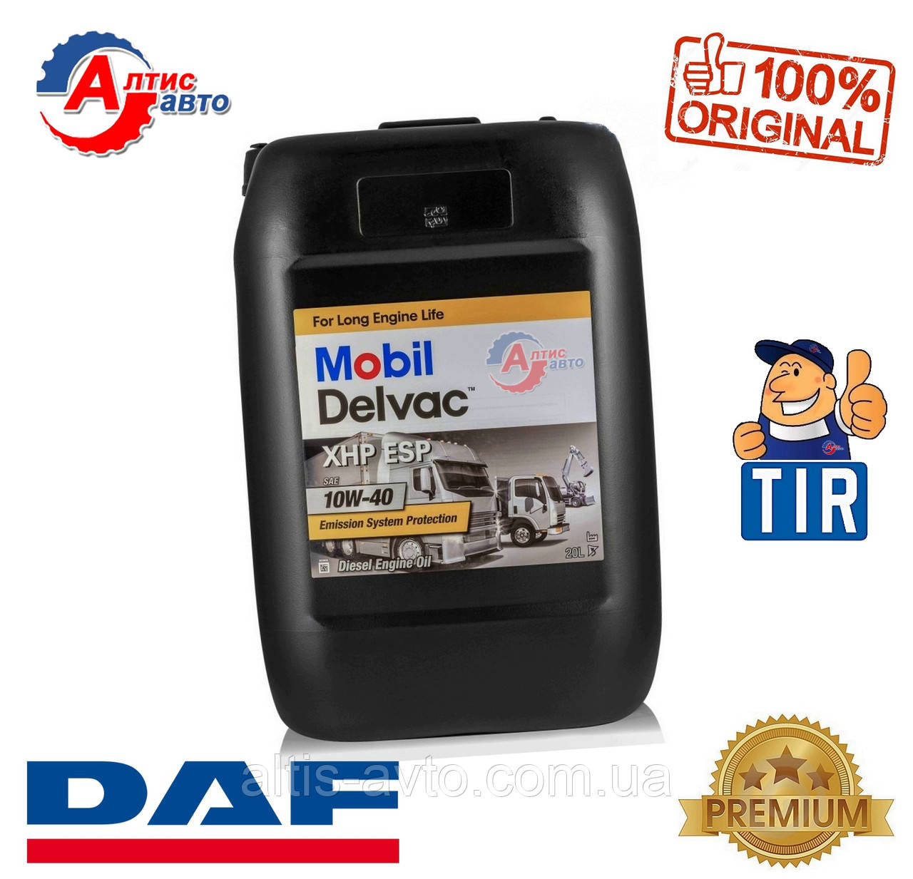 Моторна олива для DAF допуск Євро, в'язкість 10W-40 Mobil CF/XF/LF для вантажівок тягача