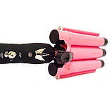 Потрійна плойка Gemei GM 1956 Рожева, фото 6