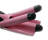 Потрійна плойка Gemei GM 1956 Рожева, фото 8