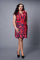 Платье мод №478-4, размер 48 красное