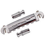 Бридж МЕНЗУРНИЙ струнотримач стопбар стоп-бар для гітари електрогітари PRS SG Les Paul ES ХРОМ, фото 3